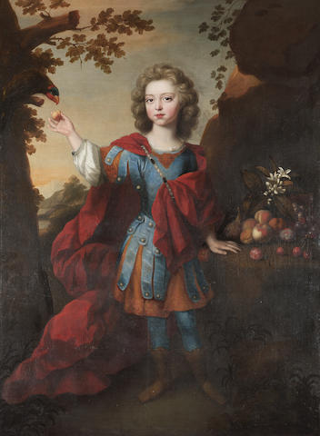 Circle of Jacob Huysmans (Antwerp 1633-1696 London) Portrait of a boy, standing 153 x 110 cm. (60 x 43 in.)