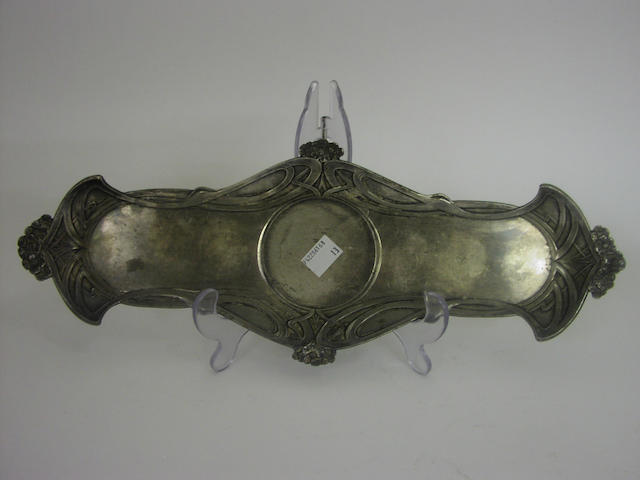 A W.M.F. plated metal dish or inkstand base,