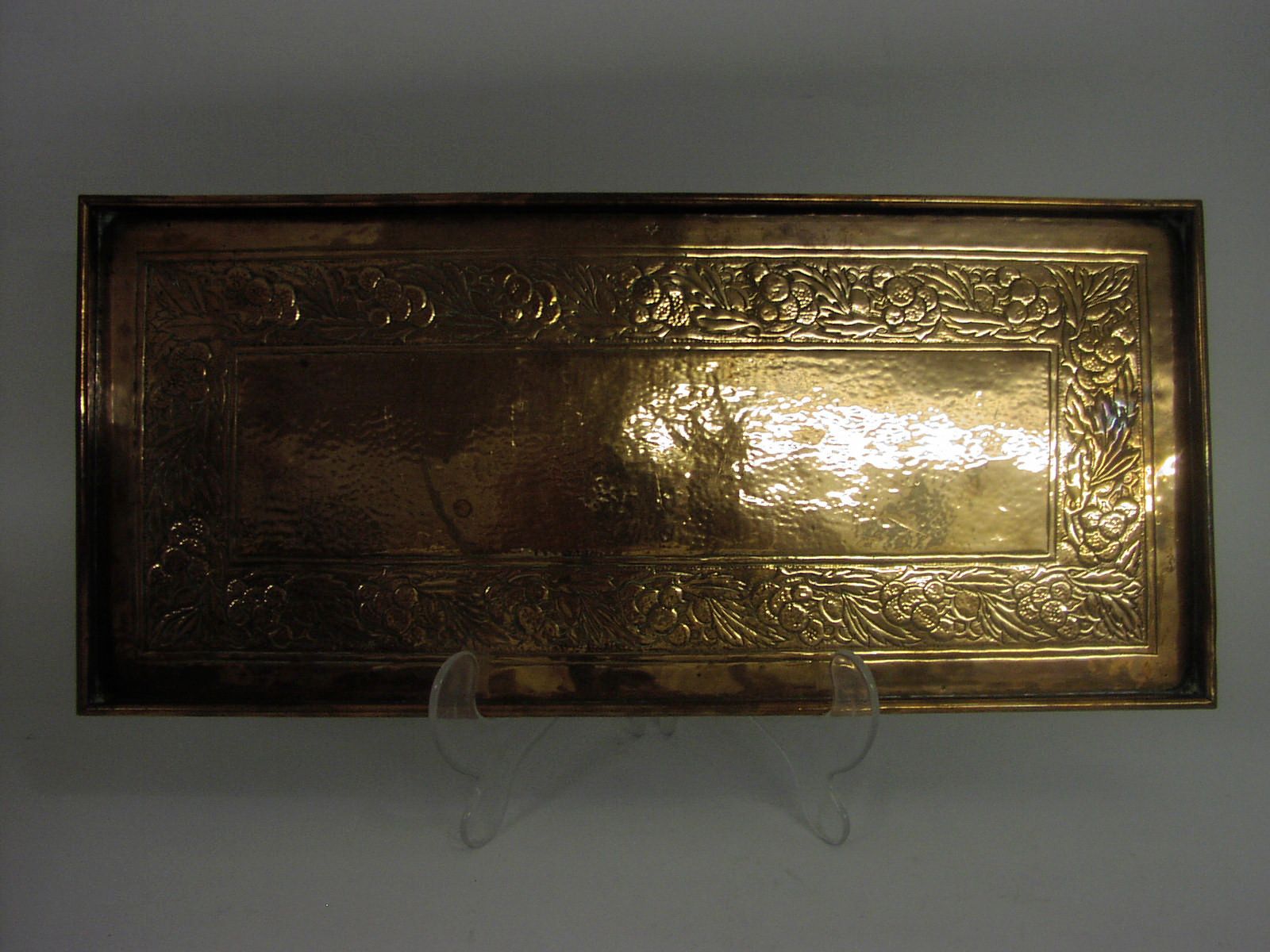 A Keswick School polished copper rectangular tray