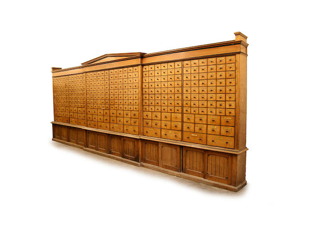 A rare and impressive late Victorian mahogany seed cabinet