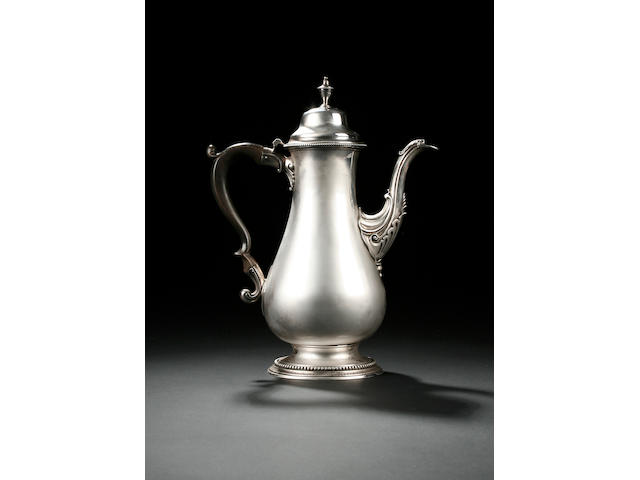 A George III baluster coffee pot, by William Grundly & Edward Fernell, London 1779,