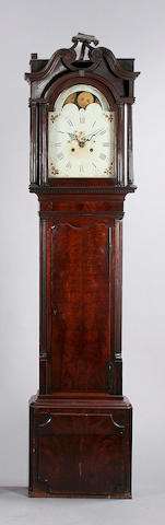 A mahogany painted dial longcase clock, circa 1795,