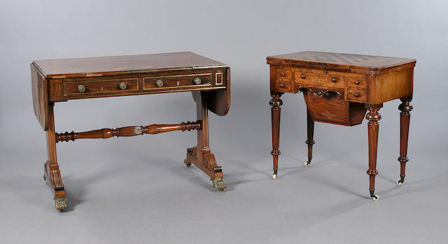 A good George IV/William IV rosewood games/sofa table by Gillows of Lancaster