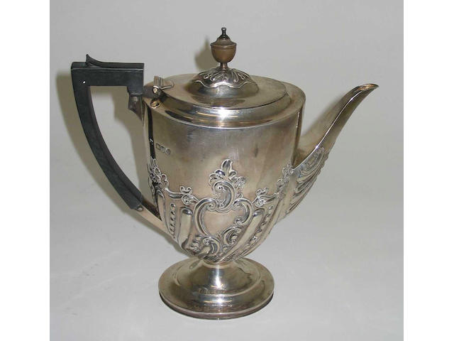 A late Victorian coffee pot,