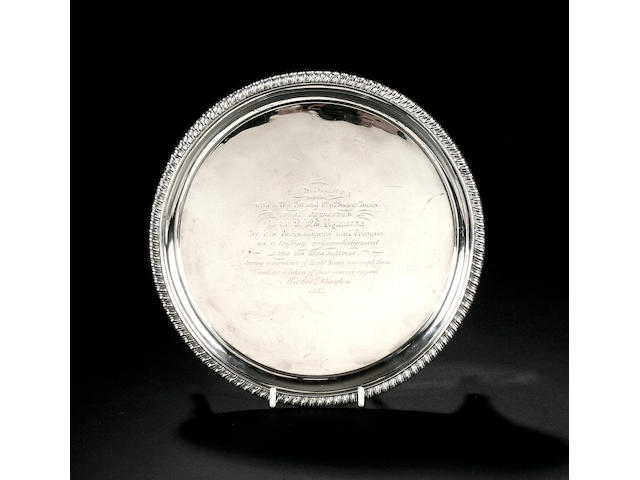 A George IV circular salver, by William Brown, London 1826,