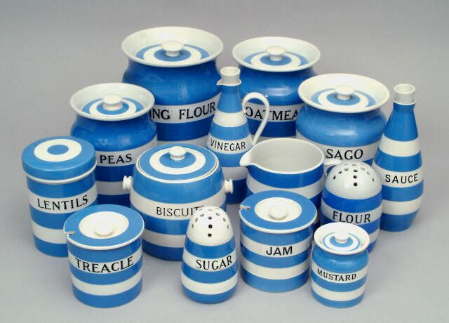 A collection of T.G.Green "Cornish" ware storage jars and covers