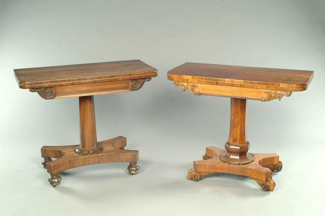 A William IV rosewood card table,