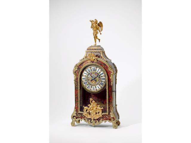 An early 20th century French boulle mantel clock