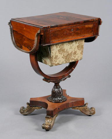 A fine George IV/William IV rosewood games/work table