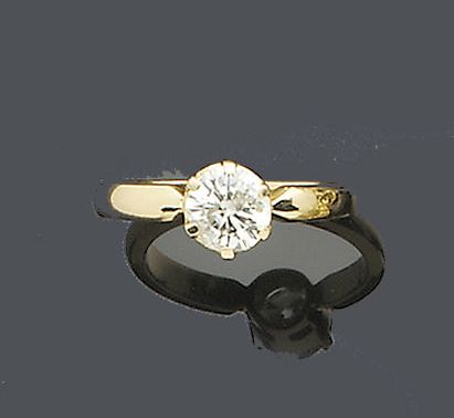 A diamond single-stone ring