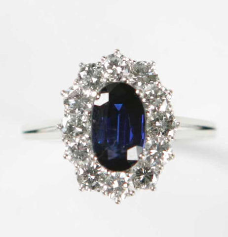 A sapphire and diamond cluster