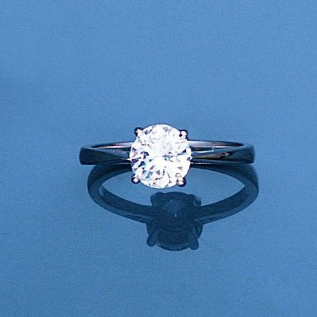A diamond single-stone ring