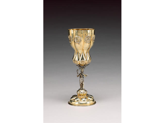 An 18th century Russian silver-gilt cup, by I Grigoriev, Moscow 1743,