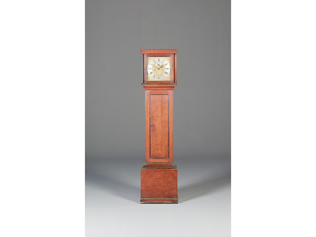 An early 18th century longcase movement and dial of one month duration now in a later case Edward Crouch, London