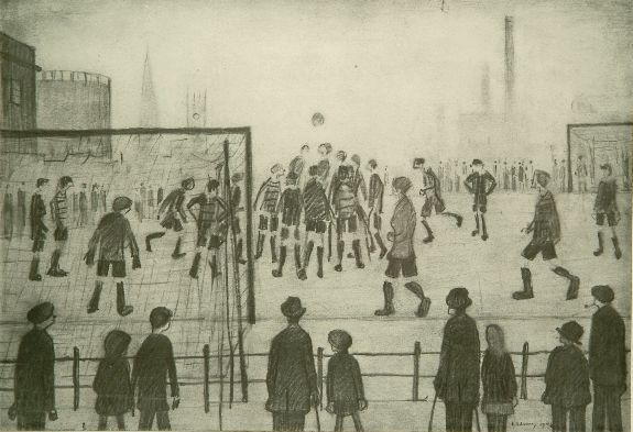 Laurence Stephen Lowry (1887-1976) 'The Football Match' 25 x 35.5cm.