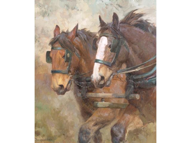 Rosemary Sarah Welch (1946-) 'Stride for stride' 75 x 65cm