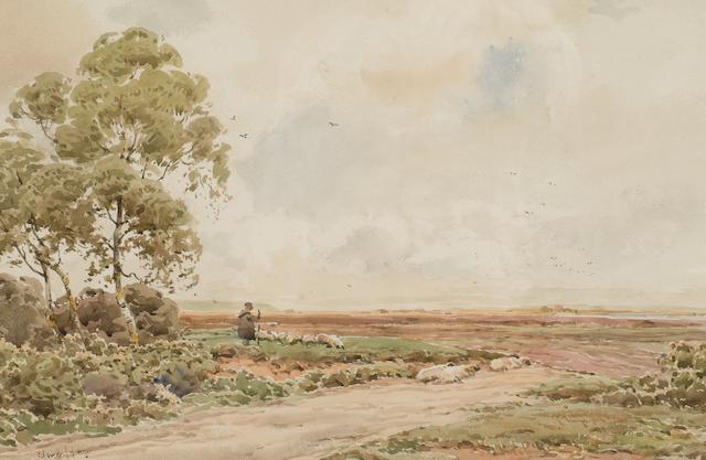 Claude Hayes (1852-1922) 'Near Lyndhurst, Hants', signed, watercolour 34 x 52cm