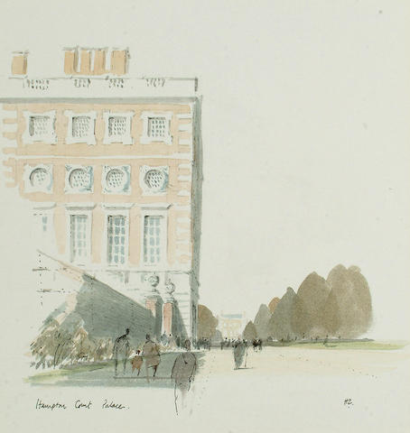 Hugh Casson PRA (British, 1910-1999) 'Hampton Court Palace', 24 x 22.7cm (9 3/8 x 8 7/8in)