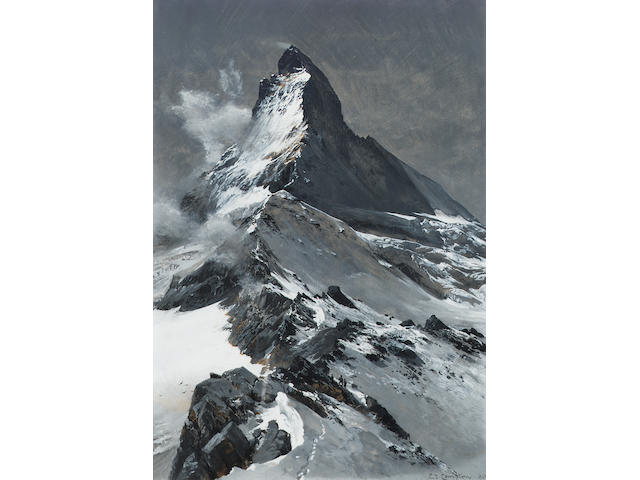 Edward Theodore Compton (British, 1849-1921) The Matterhorn 34.5 x 24 cm. (13 1/2 x 9 1/2 in.)