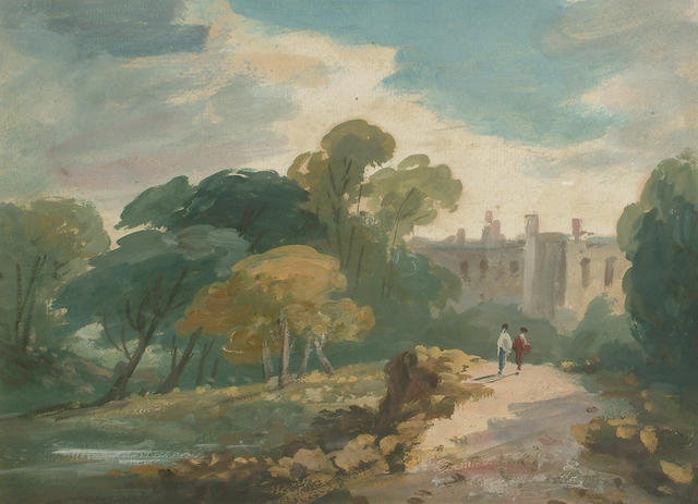 William George Jennings (British, 1763-1854) Hampstead Heath, 18.5 x 25.5cm (7 1/4 x 10in)