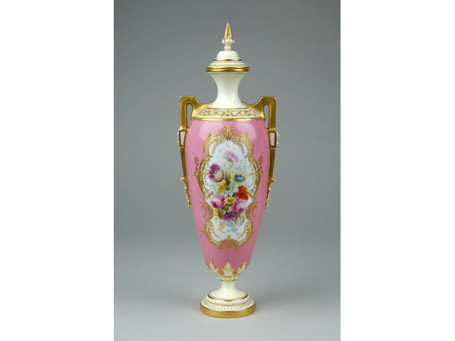A Royal Worcester vase and cover,