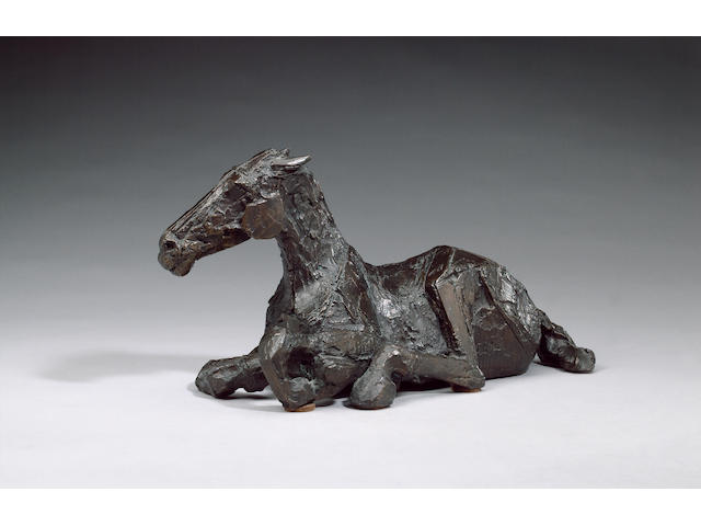 Dame Elisabeth Frink R.A. (1930-1993) Horse in the Rain III 35 cm. (13 3/4 in.) long