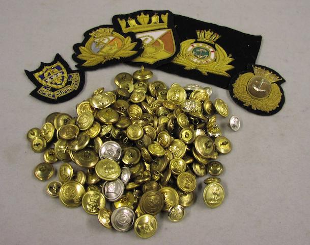 A large collection of Merchant Navy buttons, qty