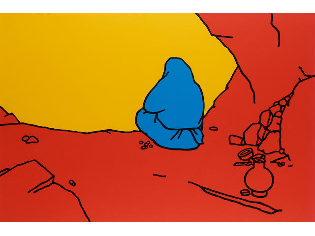 Patrick Caulfield Hermit Screenprint, in colours, 1967, on wove, signed and inscribed "AP" in pencil (aside from the standard edition of 75), printed at Kelpra Studio, published by Editions Alecto; some surface defects, unexamined out of the frame, 557 x 912mm (21 7/8 x 35 7/8in)(SH)
