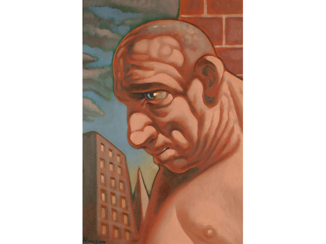 Peter Howson (British, b.1958) Head of a man in profile 60 x 40cm (23 1/2 x 15 3/4in)