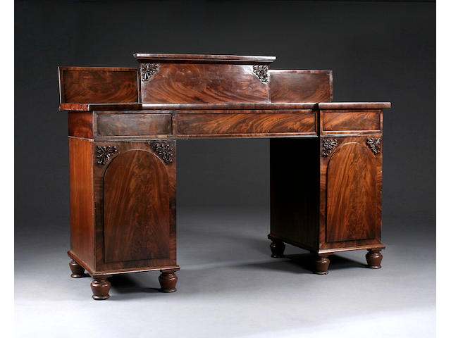 A George IV mahogany twin pedestal sideboard