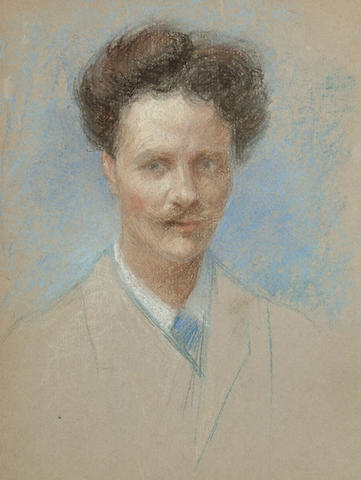 Circle of Robert Thegerstrom A portrait thought to be of August Strindberg, 26 x 20cm (10 1/4 x 8in)