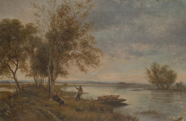 J. Langstaffe, (British, 19th Century) Autumn floods, 41 x 61.4cm(16 x 24 1/4in)