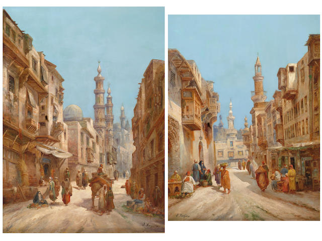 J Madura (19th/20th Century) 'North Africa Street Scene' 99 x 72cm