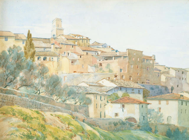 Henry Holiday (1839-1927) 'S Gimignano, Siena' 26 x 34cm