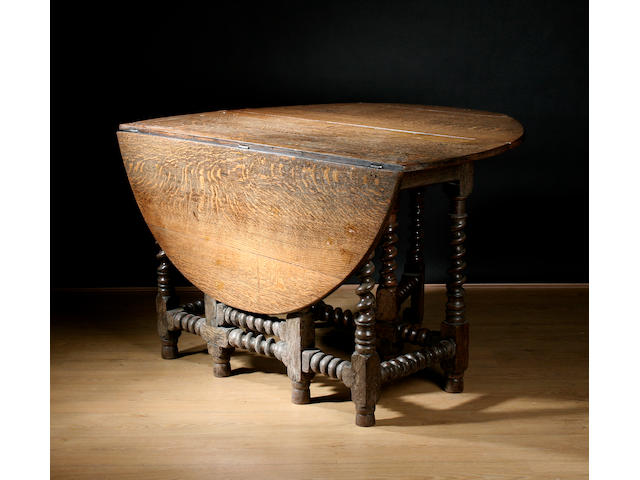 A part 17th Century oak gateleg table