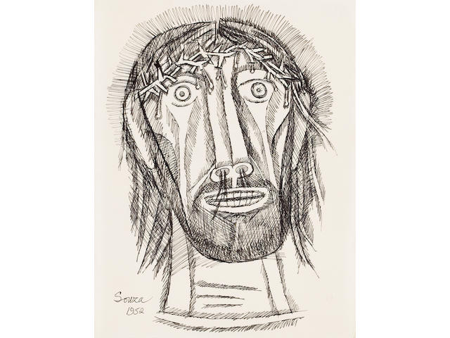 Francis Newton Souza (India, 1924-2002) Christ crowned with thorns