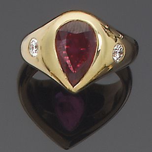 A ruby and diamond ring