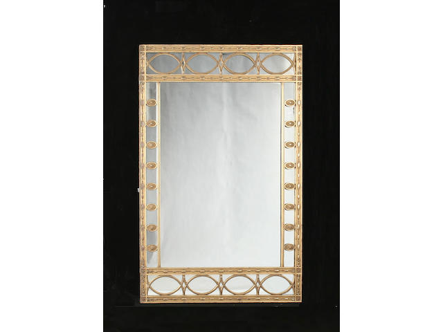 An Adam style giltwood overmantle mirror