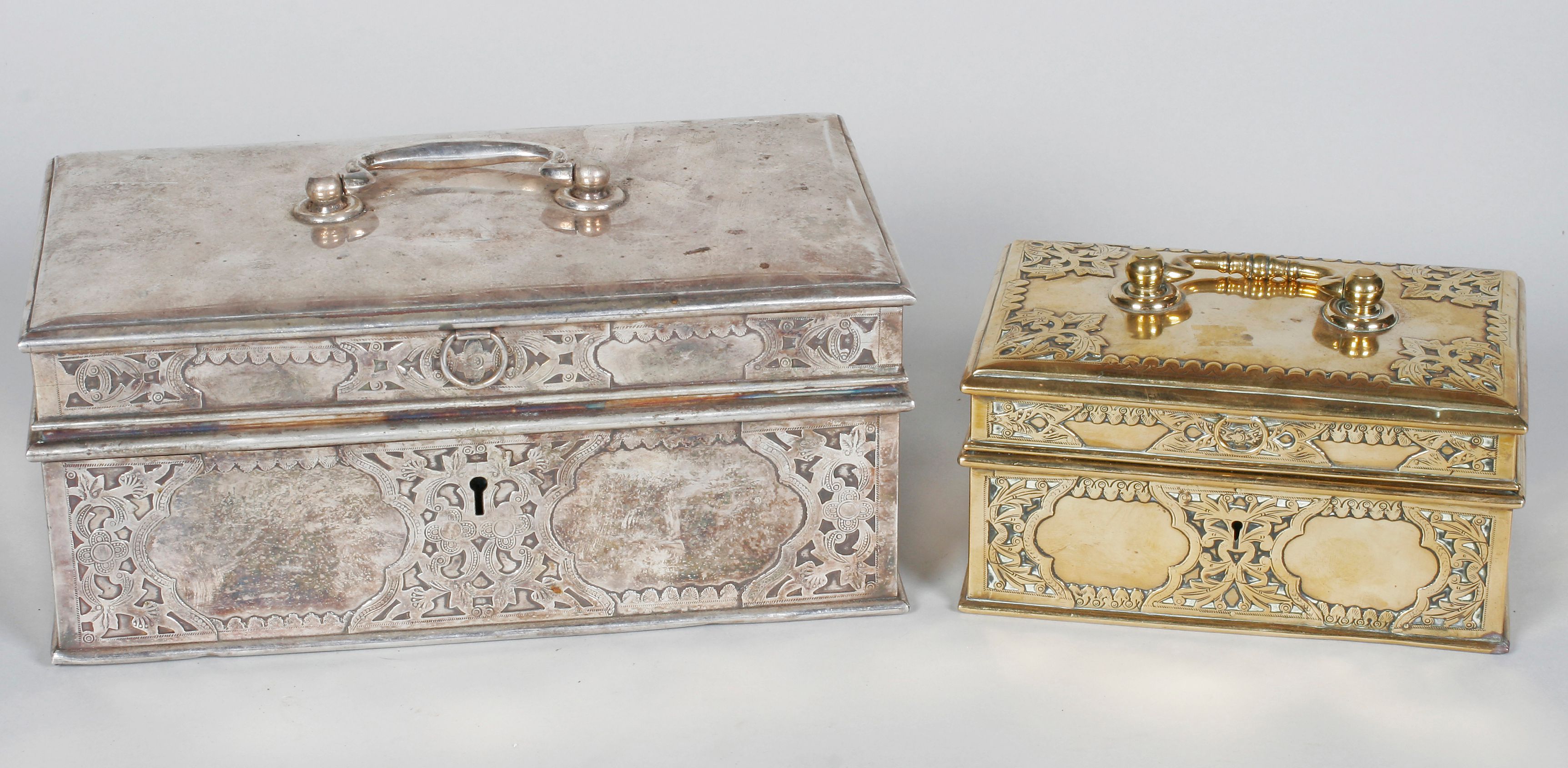 An eastern rectangular brass box