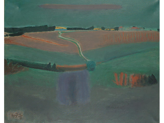 Henri Hayden (French, 1883-1970) Landscape under green skies. 60 x 73cm (23 1/2 x 28 3/4in)