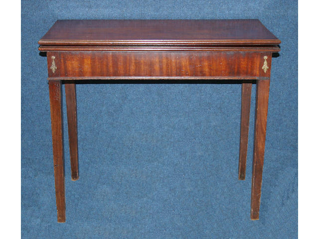 A George III provincial mahogany rectangular tea table,