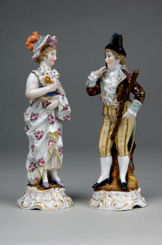 A pair of Sitzendorf porcelain figures