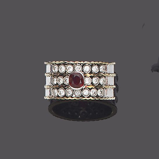 A ruby and diamond dress ring