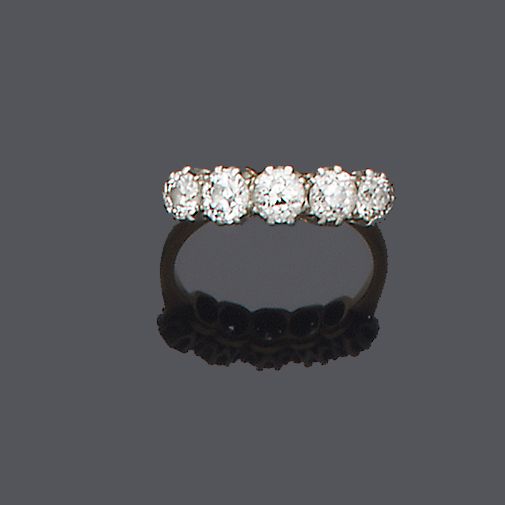 A diamond five-stone ring