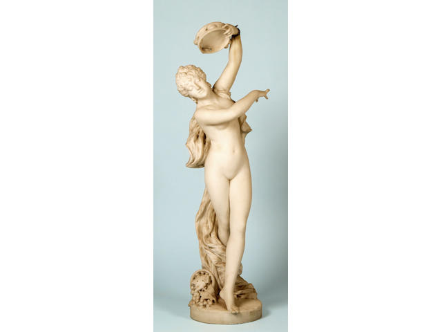 A 19th century carved  marble figure of a girl