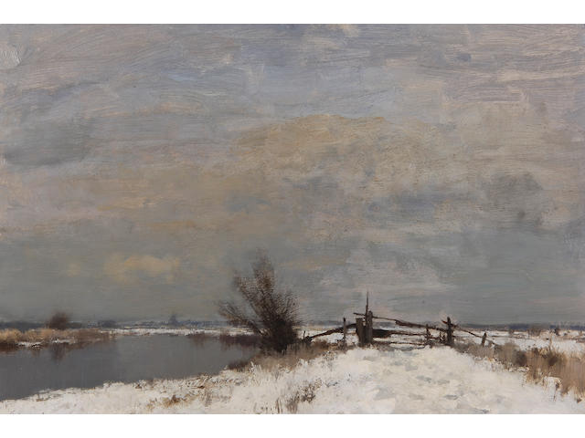Edward Seago, R.W.S. (1910-1974) "Winter by the Thurn" 51 x 76cm (20 x 30in).