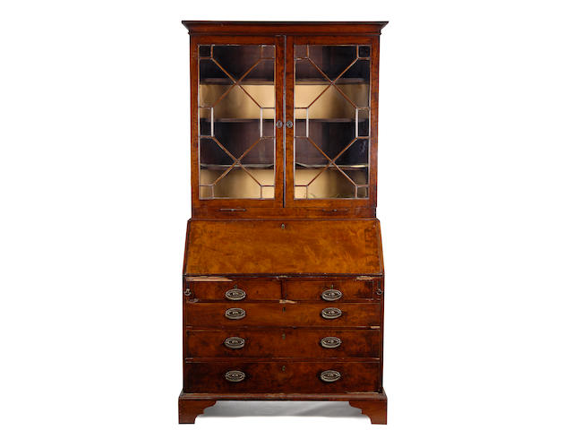 A George III mahogany bureau bookcase