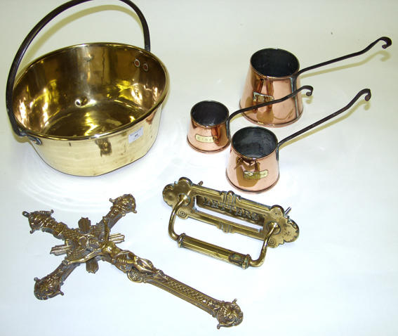A 19th Century brass and iron preserving pan