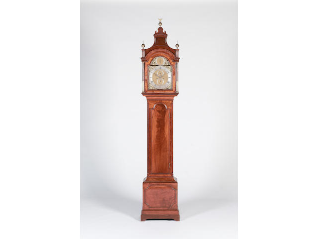 A good late 18th century brass mounted mahogany longcase clock Samuel Barnes, Kensington