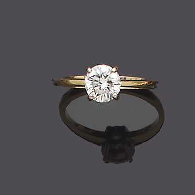A diamond single-stone ring